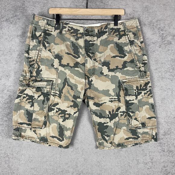 Levis Cargo Shorts Mens 38 Camo Cotton Multi Pocket Utility Military 12463-0001 - Picture 1 of 12